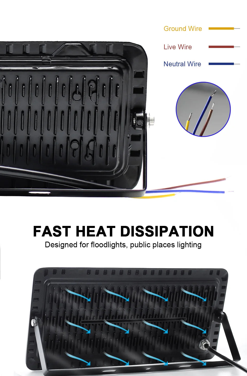LED Flood Light 100W 200W IP66 Waterproof Outdoor Lighting Garden Street Lighting COB Floodlight Spotlight Wall LED Floodlight