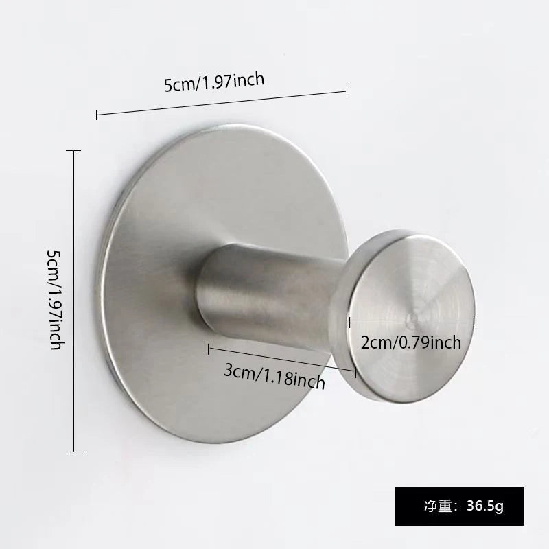 Towel Hooks Extra Sticky Stainless Wall Coat Racks Rustproof Hook Holder Wall Mount Punch-free Hanger for Kitchen Bathroom Home