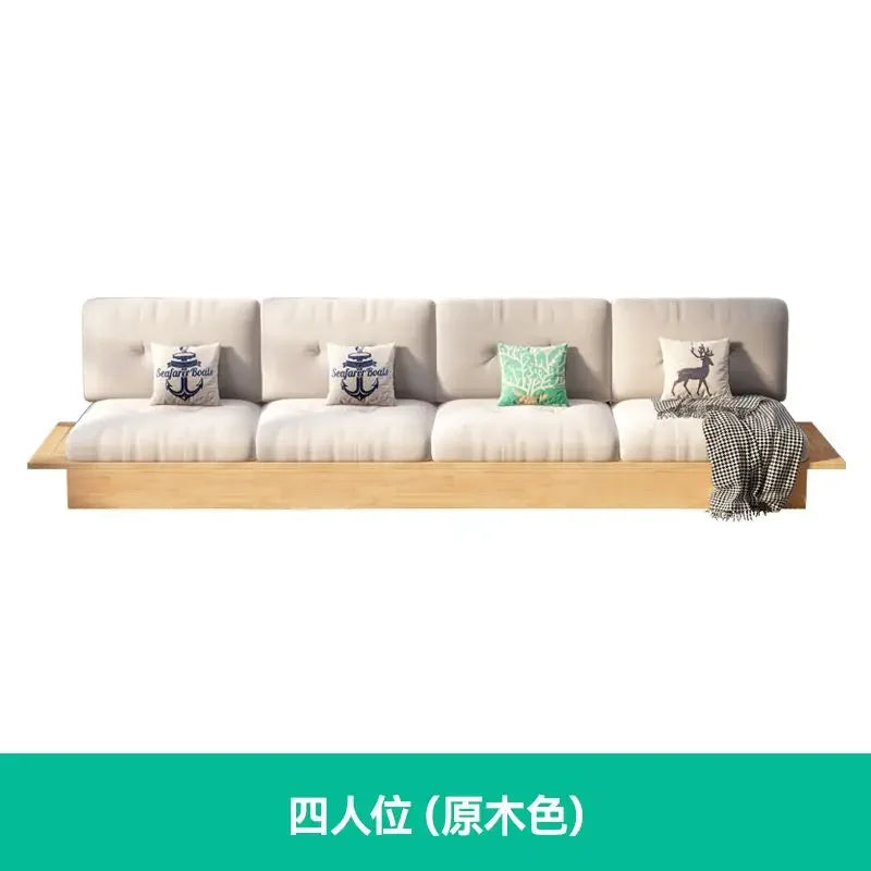 Solid wood sofa oak with storage living room home sofa