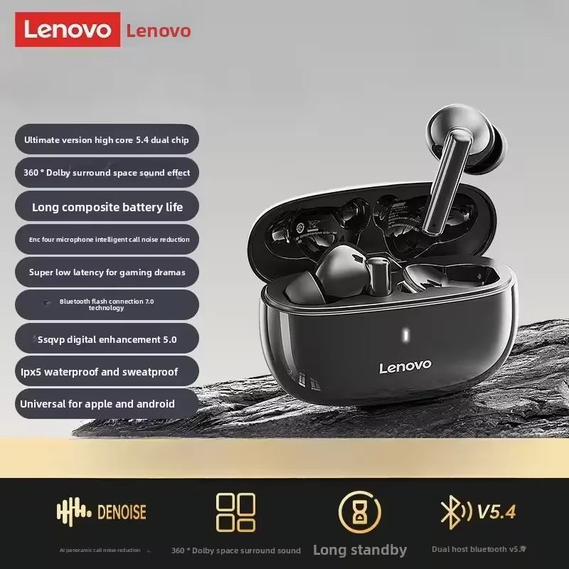Lenovo TA210 TWS Wireless Bluetooth 5.3 Earphones Gaming Low Latency Dual Mode Music Earbuds Sports In-Ear Headset With Mic New