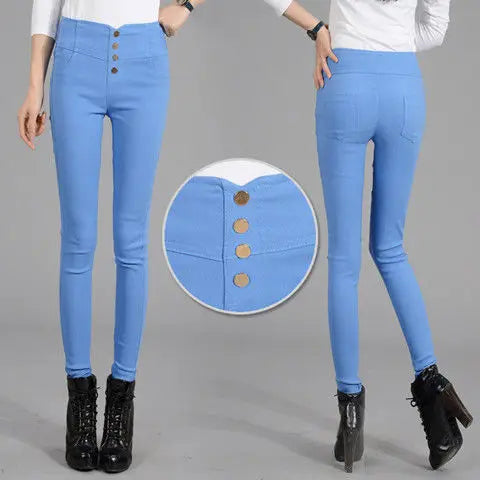 Streetwear Fashion Women Skinny Pencil Pants Spring Autumn New Elastic High Waist Korean Clothing Solid Thin Casual Trousers 5XL