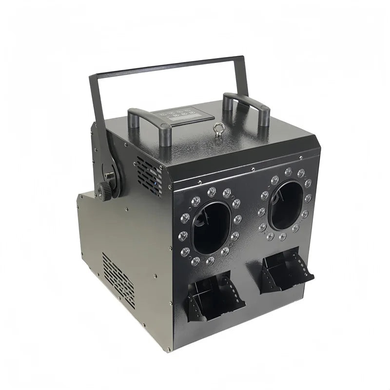 Professional 2 Head LED Bubble Smoke Machine 1500W DMX512 Stage Effect Fogger with Remote Control for DJ Party Wedding Club