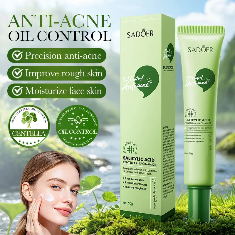 Salicylic Acid Acne Treatment Face Cream Repair Pimple Spots Deep Cleaning Pore Anti-acne Scar Oil Control Moisturizer Skin Care