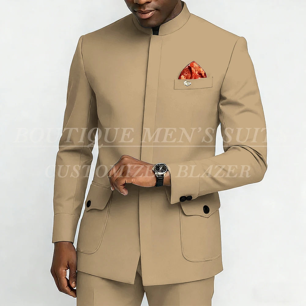 Bespoke Men's Suits Fashion Daily Male Clothing High Quality 2 Piece Jacket Pants Full Sets Luxury Daily Smart Casual Outfits
