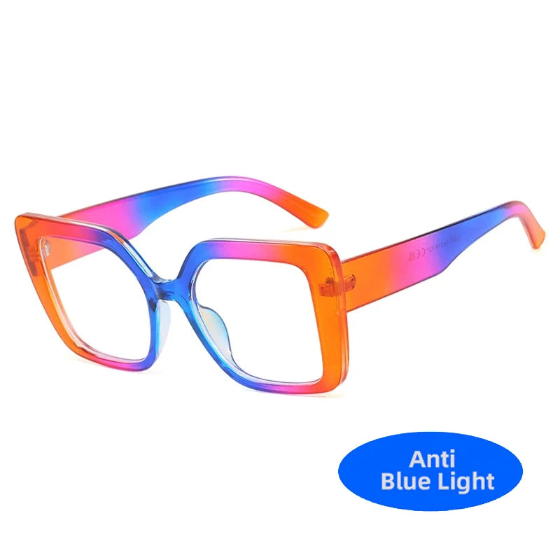 Oversized Square Frame Classic New Fashion Glasses Women Men Luxury Brand Designer Computer Games Anti-Blue Light Eyewear Unisex