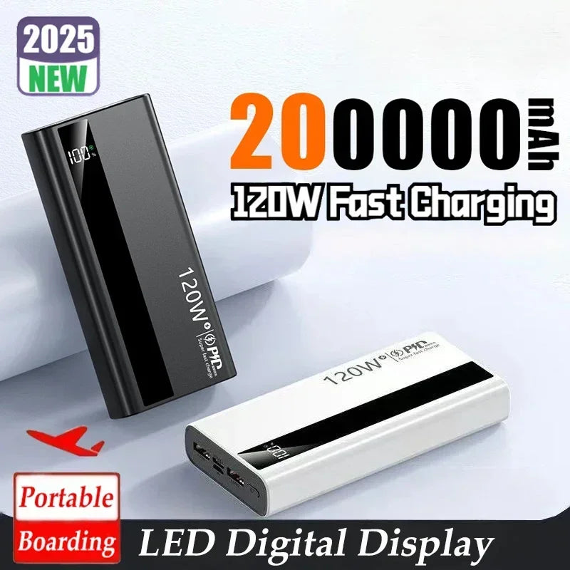 Lenovo 120W 50000mAh CCC Power Bank Super Fast Charging Ultra Capacity Portable Battery Charger LED Digital Display For IPhone
