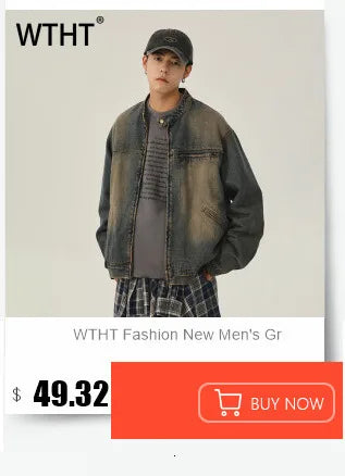 WTHT Fashion Men‘s Plush Spliced Thicken Design Loose Coats Trendy 2025 Autumn Solid Color Laple Casual Jackets Male 2A2218