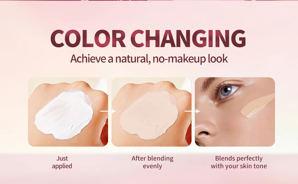 Color Changing Foundation Spf 20 Sunscreen Face Makeup, 30ml, Flawless Coverage Self-Adjusting Liquid Foundation for Natural Look