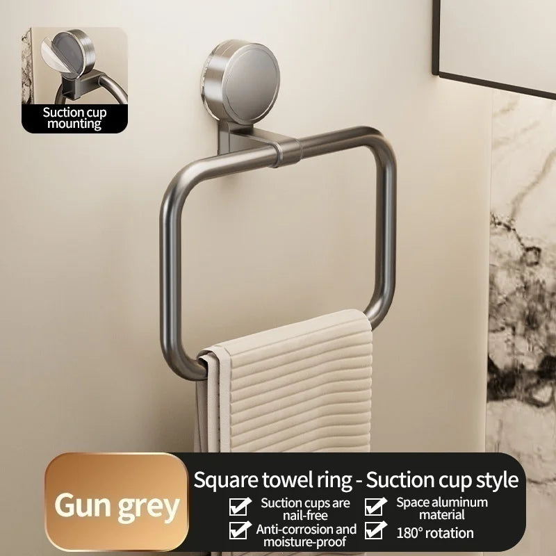 No Need To Drill Suction Cup Towel Ring Bathroom Towel Rack Kitchen Rag Rack Bathroom Toilet Wall Hanging Towel Rack