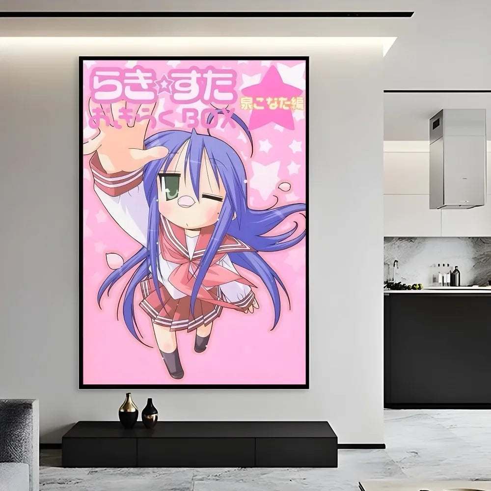 Anime Lucky Star Poster Fancy Wall Art Poster Canvas Printing Bedroom Office  Home Living Bed Room Bar Aesthetic Decor Gift