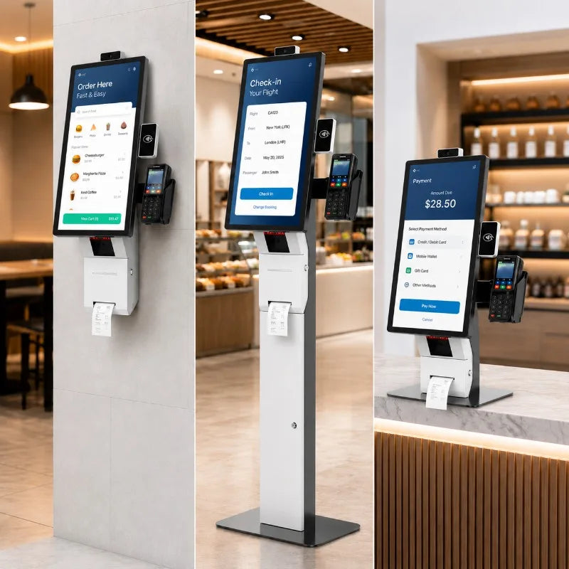 21.5 Inch Ordering Self Service Payment Floor Stand Wall Mount Touch Kiosk Android QR All in One Equipment in Restaurant