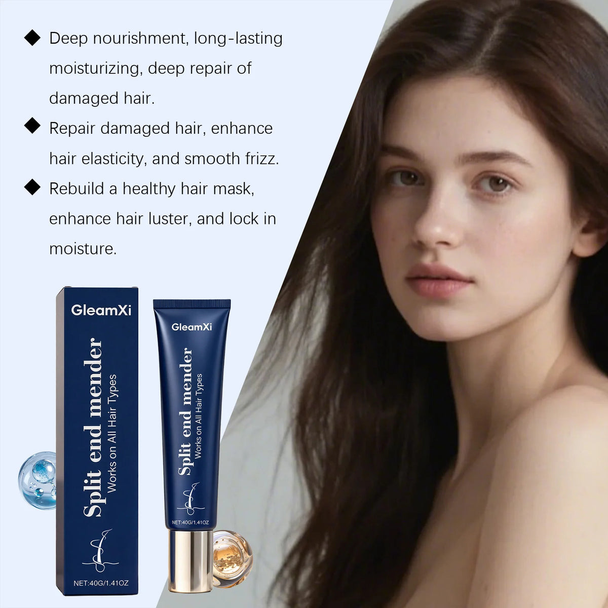 Nourishing Hair Mask Prevent Split End Frizz Loss Enhancing Toughness Softness Refreshing Smooth Repair Damaged Hair Conditioner
