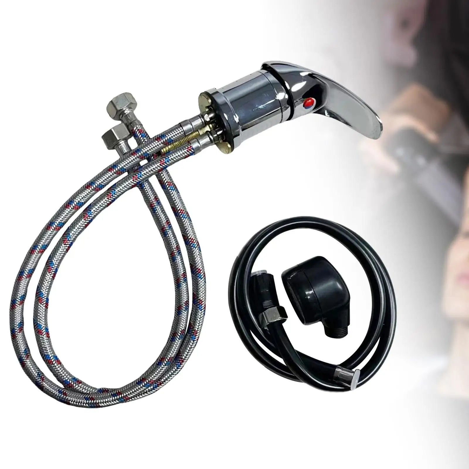 Shampoo Bowl Faucet and Sprayer Set Easy Installation for Rinse Basin Home
