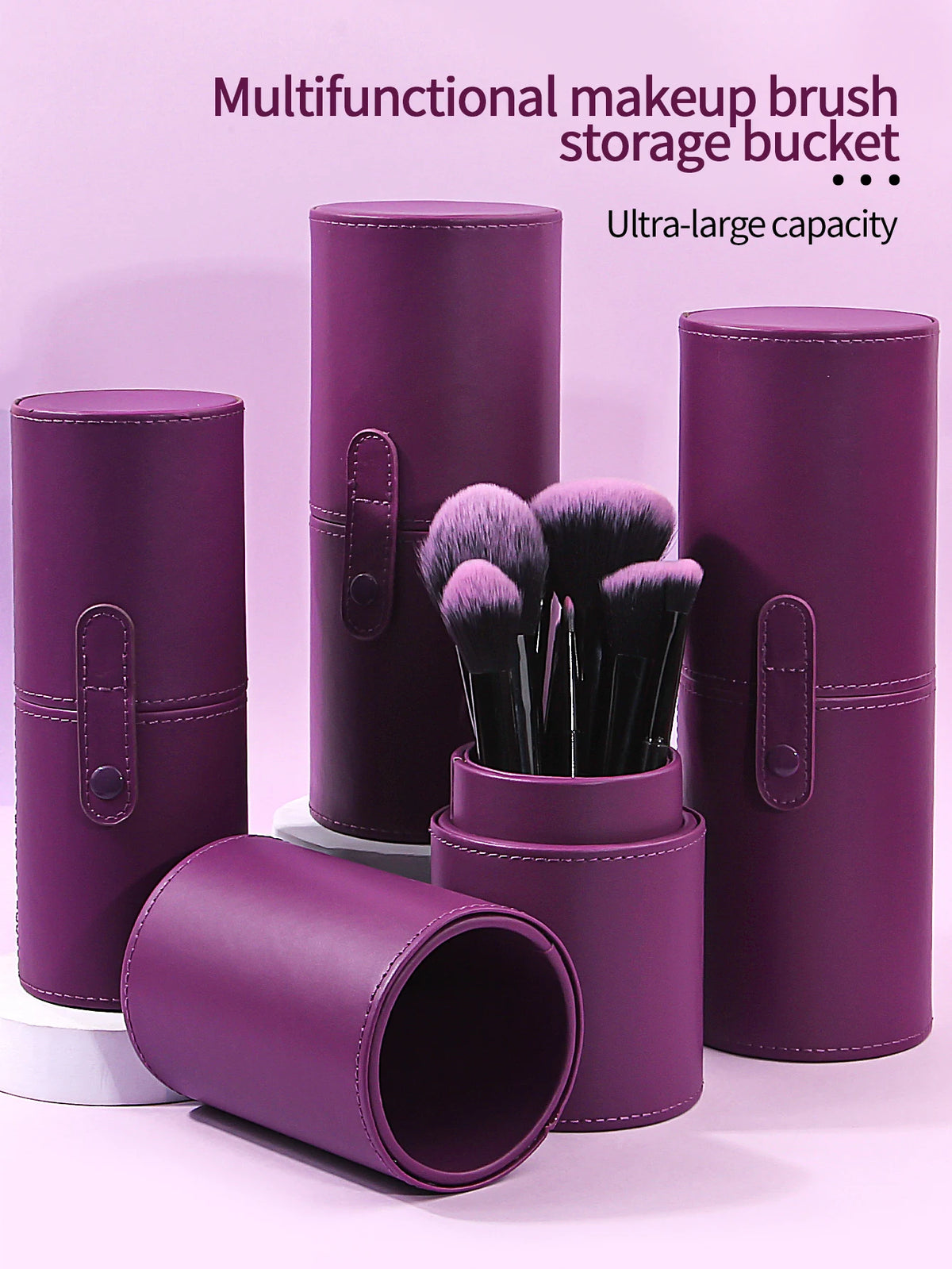 Travel PU Leather Makeup Brush Tools Holder Cosmetic Pens Storage Cup Case Box Portable Makeup Tool Organizer