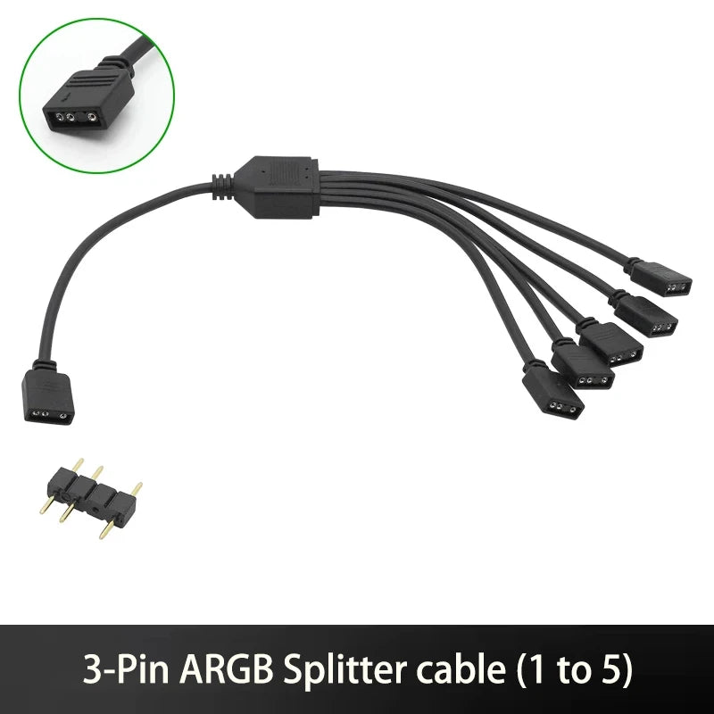 5V 3pin ARGB Controller To SATA Power Supply Mini RGB Controller For Computer Case ARGB Fans, Coolers, LED Stripes, Etc.
