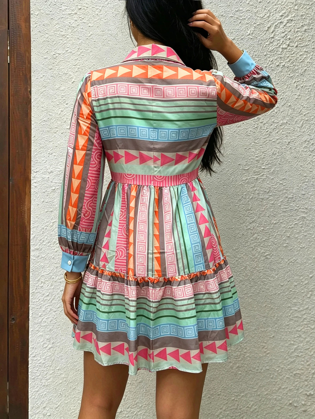 Women's Casual Elegant Long Sleeve Dress Floral Print Maxi Dress for Spring Autumn Comfortable A-Line Dress