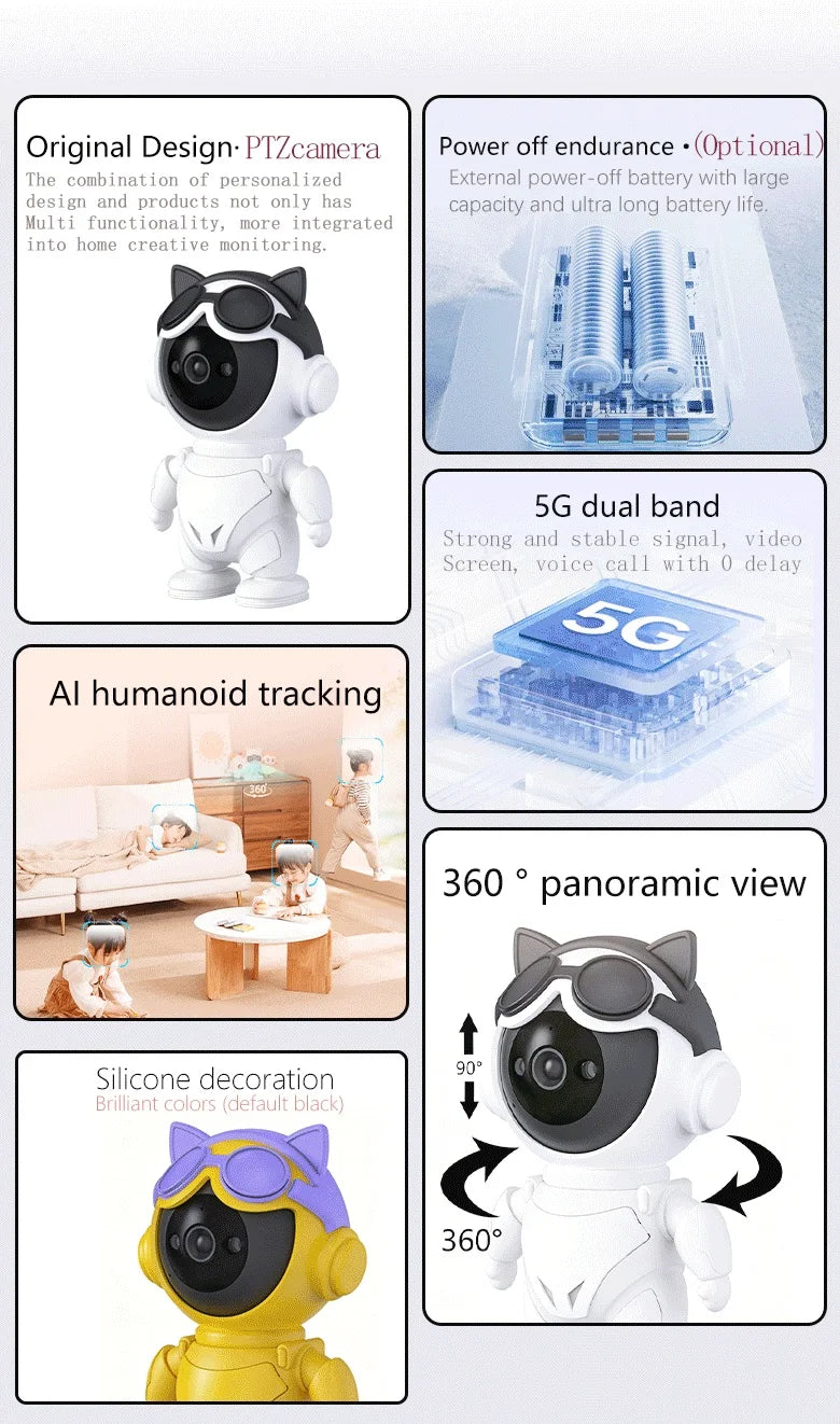 Smart Home Baby Security Monitor WiFi IP Camera Cartoon Bear Halloween Gift CCTV 1080P HD Surveillance Auto Tracking Camera