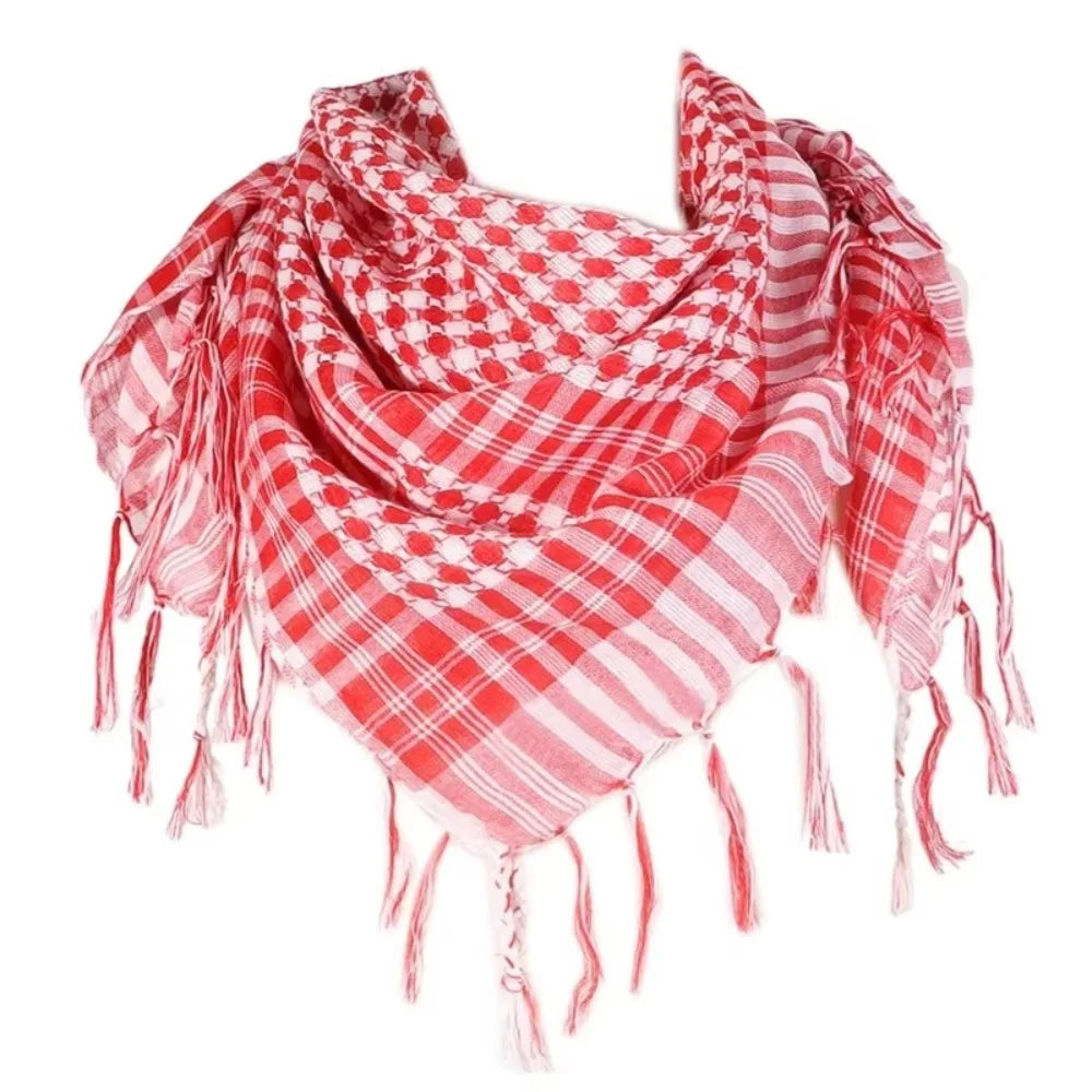 New Large Arab Shemagh Headscarf with Tassel Costume Head Neck Scarf Bandana Keffiyeh for Men Women