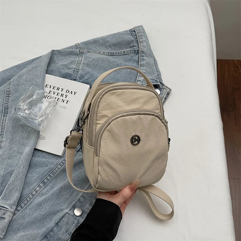 Casual Oxford Fabric Mobile Phone Bag Women's Crossbody Bag Lightweight Trendy Single Shoulder Canvas Bag for Walking
