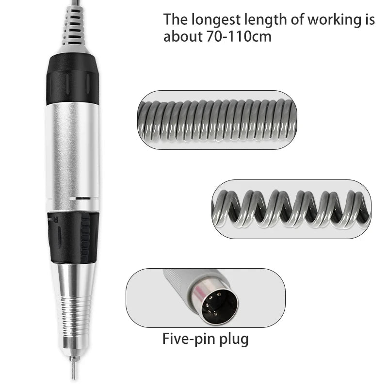 35000RPM Electric Nail Drill Professional Manicure Machine Nail Sander Set Nail Drill Bit Portable Nail Salon Polisher Equipment