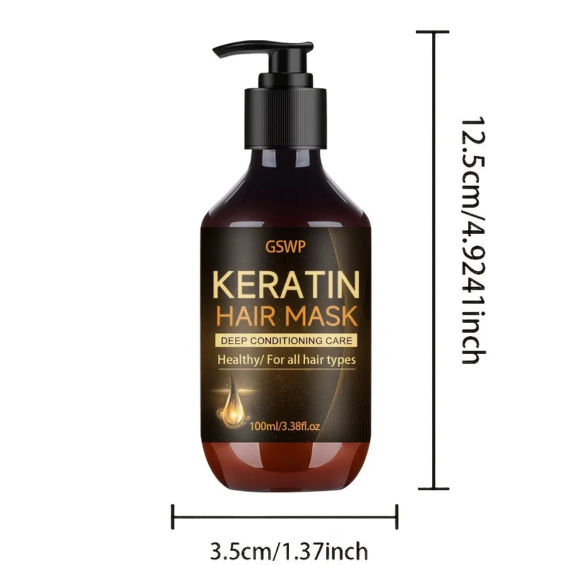 GSWP Keratin Hair Mask: Deeply Hydrates and Moisturises, Reduces Frizz and Split Ends, Leaving Hair Soft and Shiny.100/200ml