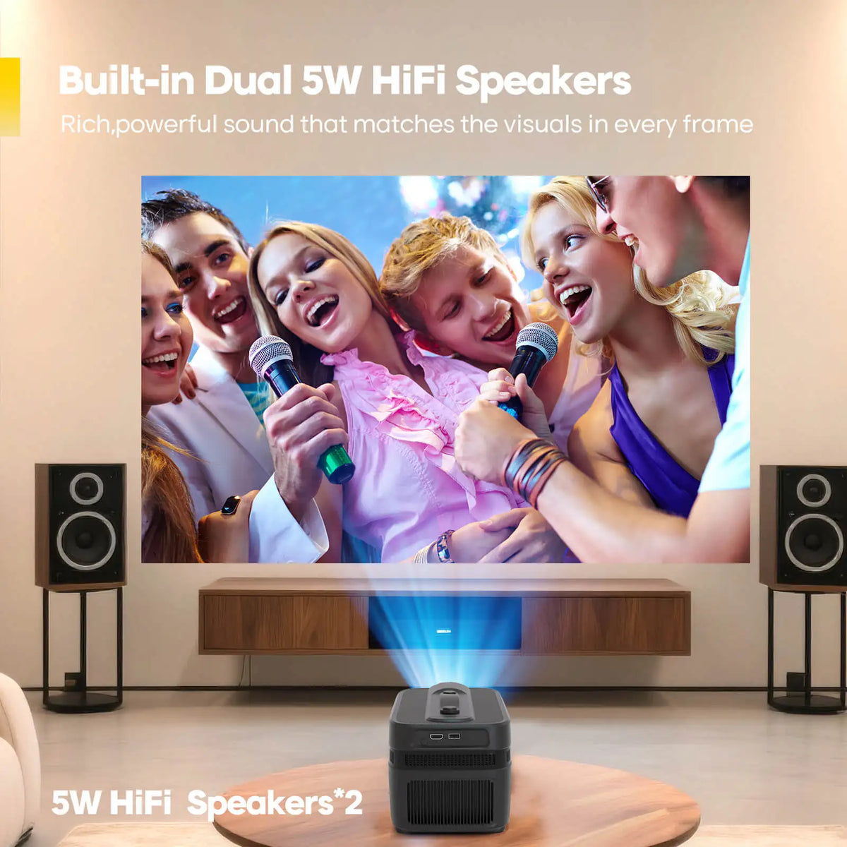 Magcubic Auto Focus Ultra Short Throw Projector 900ANSI With Auto Offset 1080P 8K HD WiFi6 BT5.4 Allwinner H726 Voice HY450C