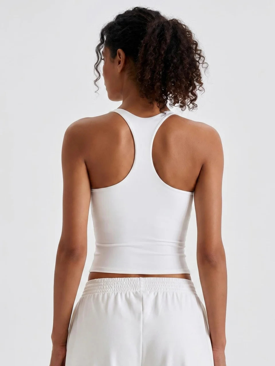 Longline Yoga Tank Top with Built in Bra Women Quick Dry Gym Camisole Workout Shirts Soft Slim Fit Sports Vest Athleisure