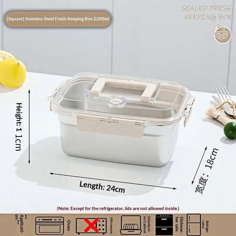 Stainless Steel Bento Box Large Capacity Microwave Safe Portable Lunch Box Food Storage Container for Work School Picnic