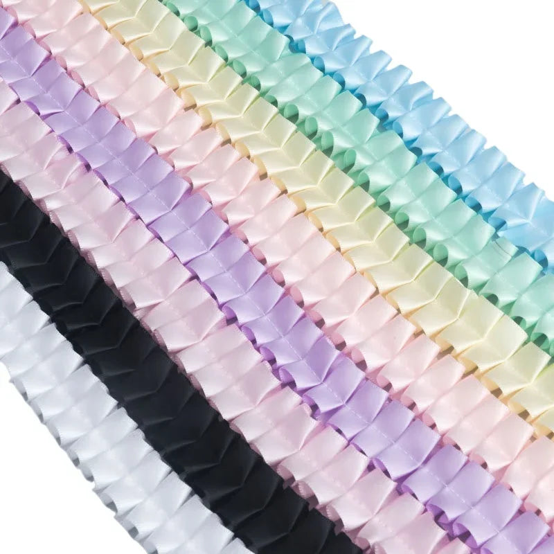 DIY Handmade Lolita Bag Accessories 2.5cm Width Polyester Ribbon with Pleated Ruffle Edge Lolita Decorative Clothes Hats Bags 1M