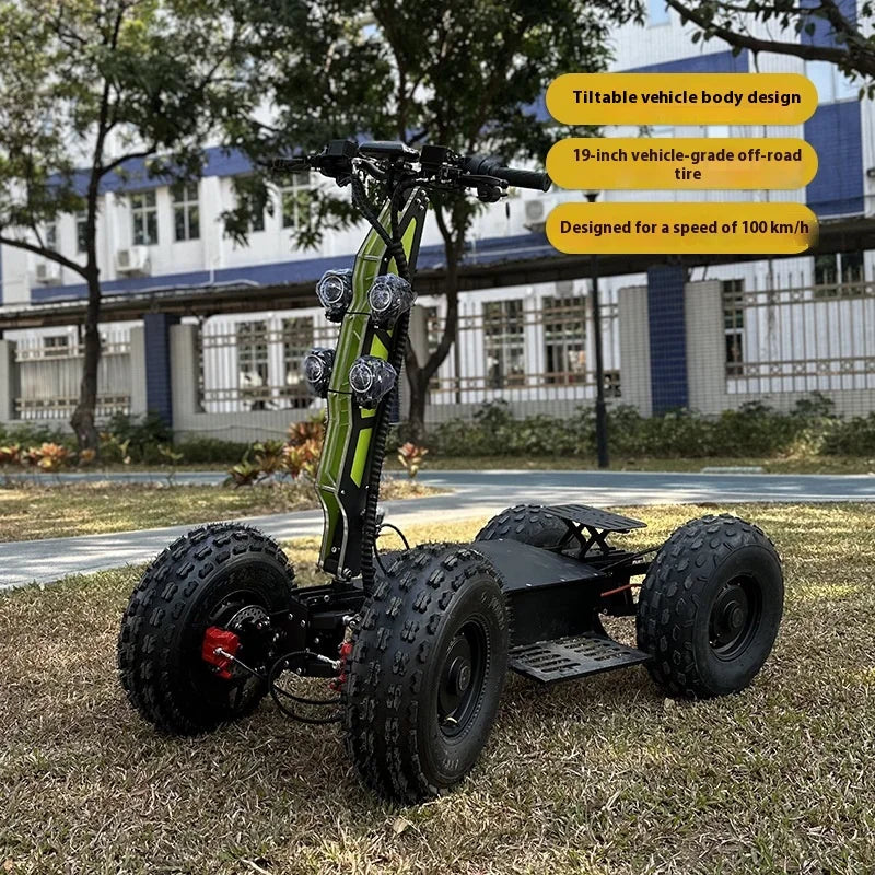 High-Speed Foldable Electric Patrol Car High-Power 200kg Max Load Big Foot Design 20km All-Terrain ATV Four-Wheel Scooter