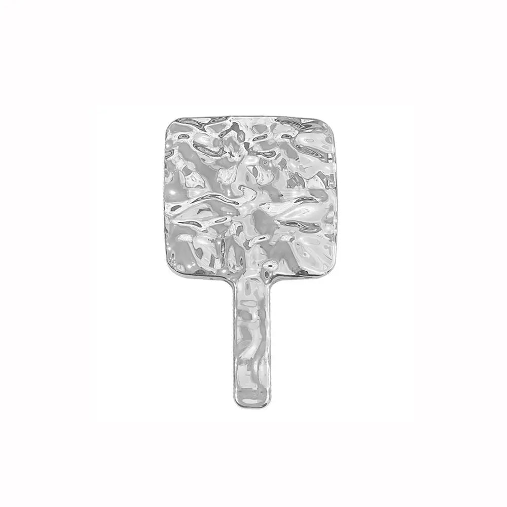 Beauty High Definition Handheld Mirror Liquid Shape Silver Makeup Mirror Fashion Travel Vanity Mirror Household