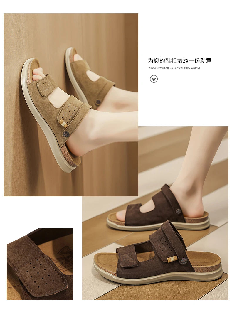 Men's high quality Casual sandals Summer breathable lightweight outdoor beach shoe Slip on walking Daily wear double-use sandals