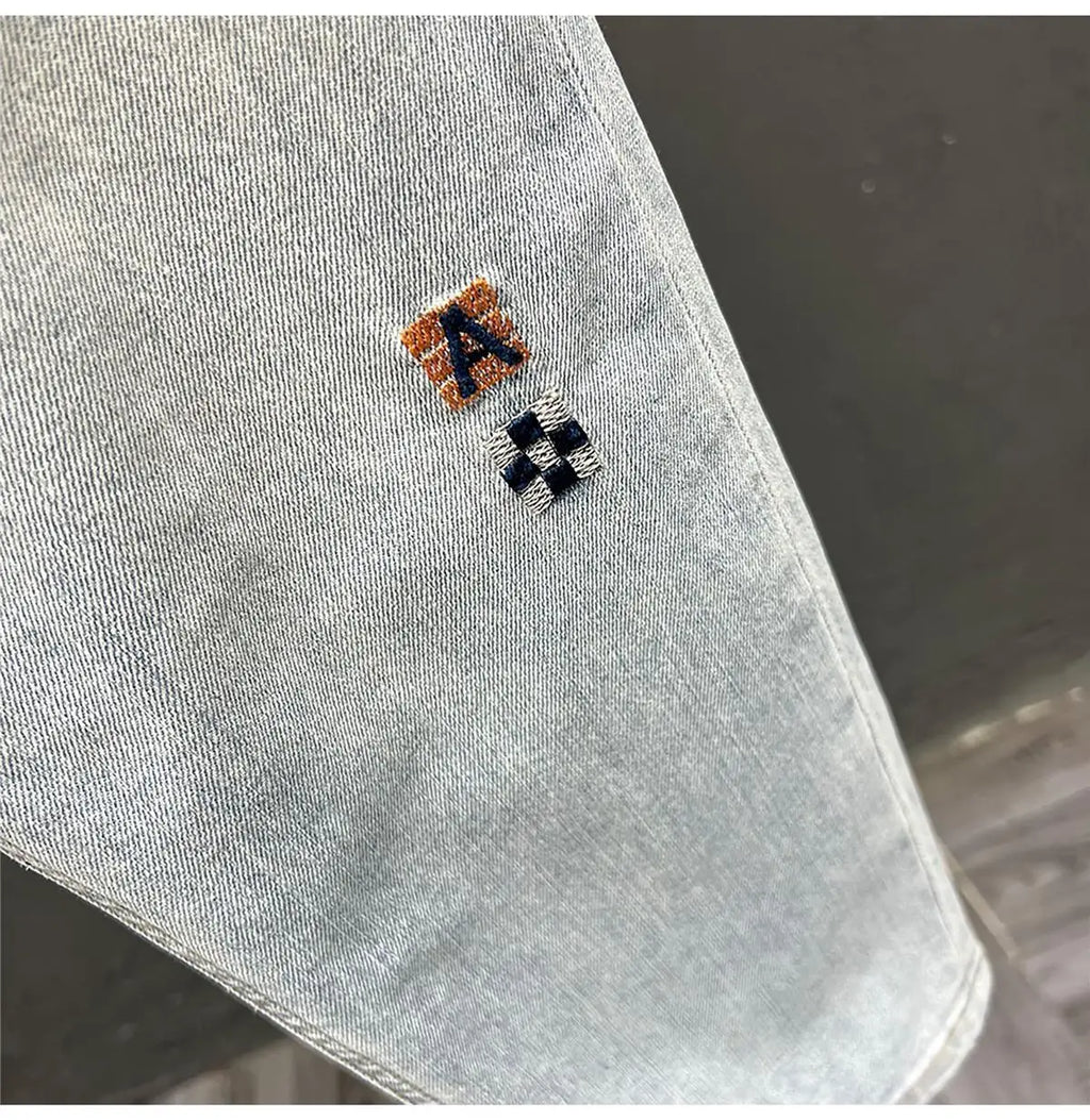 New Stylish Men's Denim Jeans Fashion Skinny Pants Summer 2023 Cowboy Casual Long Embroidery Washed Luxury Clothing for Men