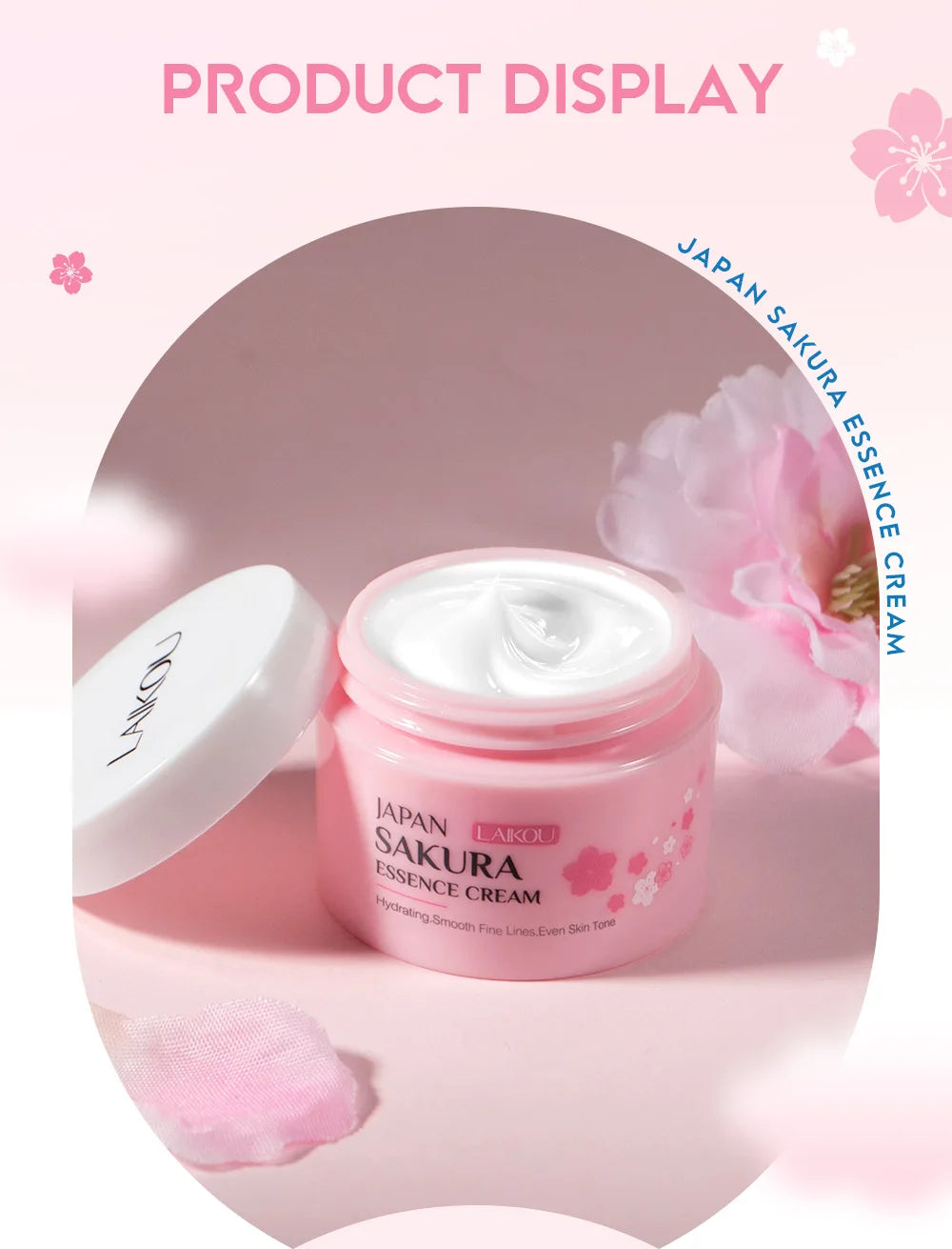 LAIKOU New Sakura Essence Cream Moisturizing Face Cream Nourish Skin Improving Dryness Face Brightening Cream Skin Care 25g