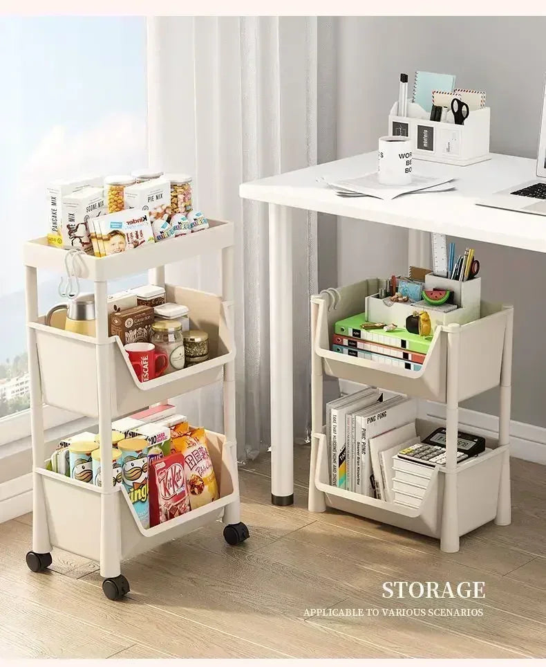 Trolley Bookshelf Kitchen Storage Rack Kitchen Corner Narrow Slit Storage Living Room Cabinet Bathroom Home Organizer Gifts