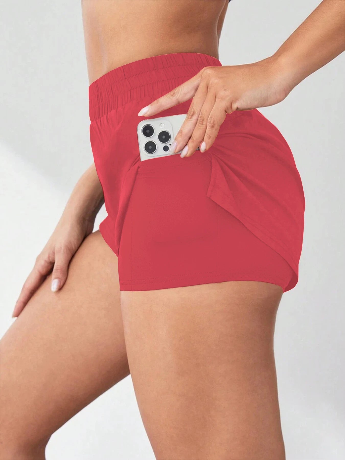 2026 New Style Faux Two-Piece Anti-Exposure Yoga Shorts Sports Shorts Running Fitness Tennis Casual Basic Sports Pants Women's