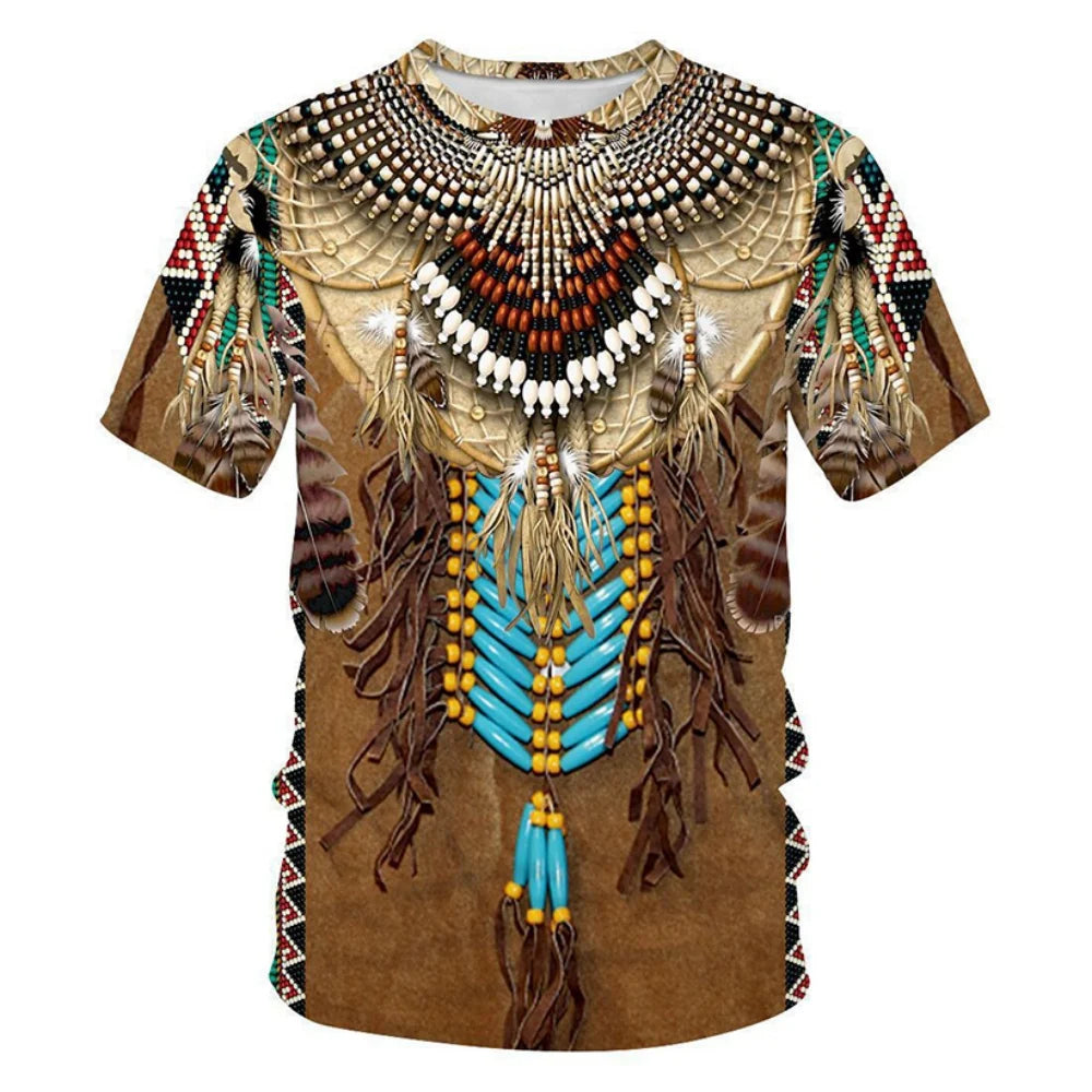 Indian T-Shirts Ethnic Style 3D Print Streetwear Men Women Casual Fashion Oversized Short Sleeve T Shirt Kids Tees Tops Clothing