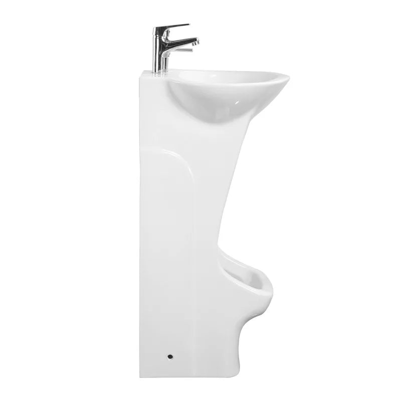Modern Oval Muslim Full Standing Double Level Bathroom Ceramic Foot Wash Basin Wudu Shower Pray Wash Basin