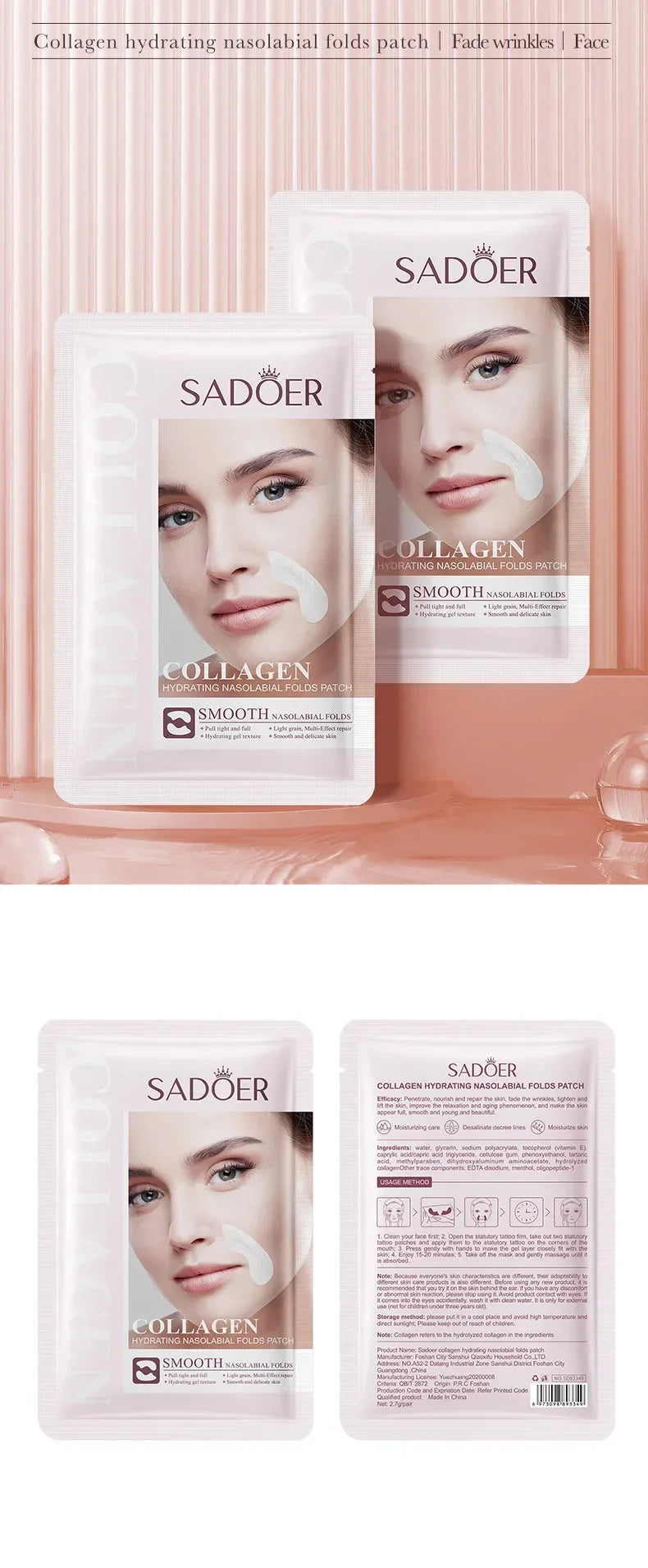 Firming Fine Lines Hydrocrystaline Patch Anti-Aging Sagging Facial Skin Deep Nourishing Facial Mask Korean Facial Care Product