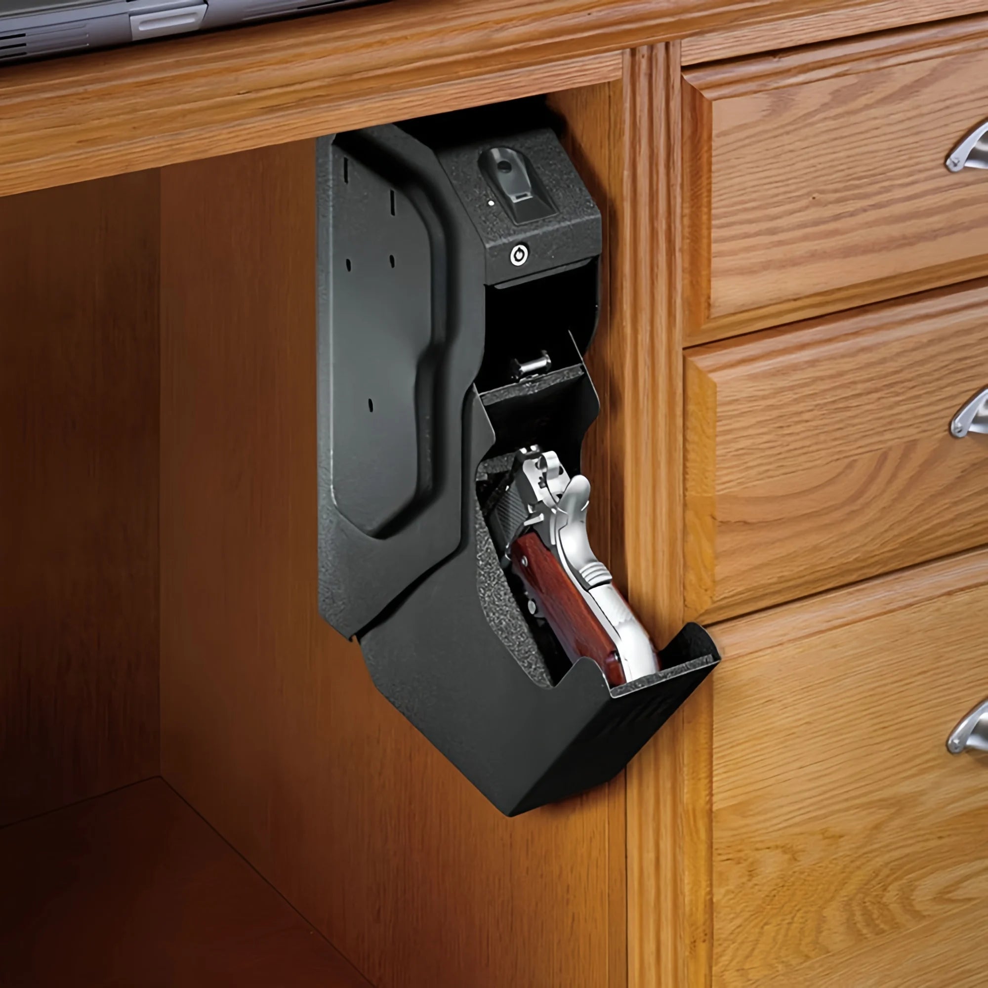 Gun Safes Pistol Box Biometric Fingerprint/Password Steel Gun Box Unlock Anti-Burglary with Keys Strongbox For Desk Cabinet