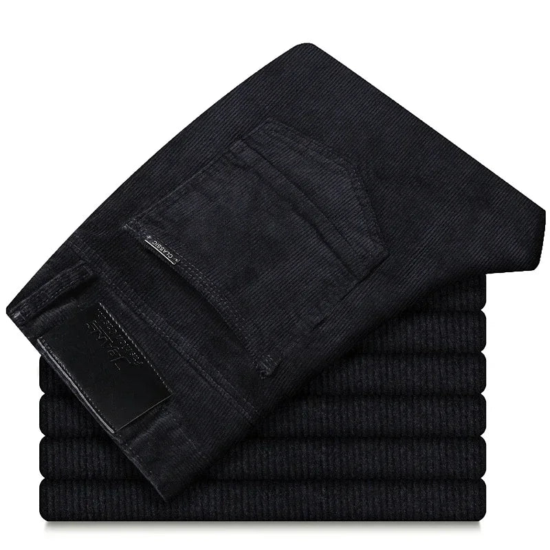 6 Color Men's Corduroy Casual Pants 2022 Autumn Winter New Style Business Fashion Stretch Regular Fit Trousers Male Clothes