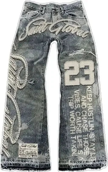 Hip Hop Complex Heavy Industry Workwear Jean Casual Denim Pants High Waist Straight Wide Leg Jeans Harajuku Y2k Men Women Jeans