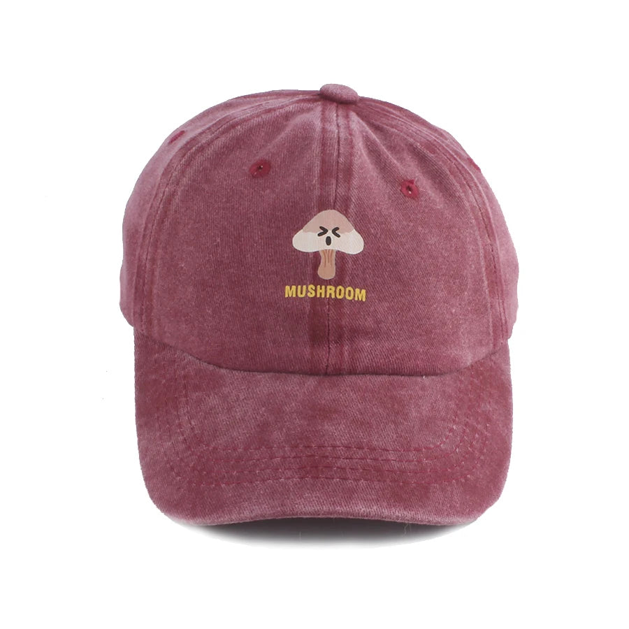 Kids Cartoon Adjustable Baseball Cap Baby Girl Boy Summer Washed Denim Sun Protection Snapback Cap Cute Sun Hats Children 3-7Y