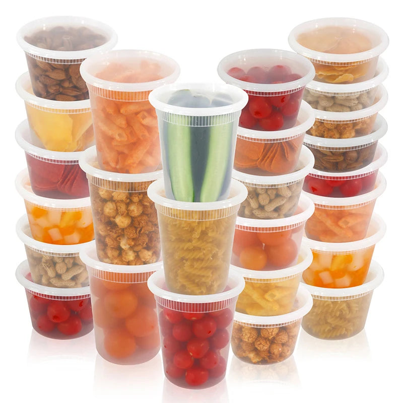 10Pcs Food Storage Box With Lid Clear Food Grade BPA-Free Freezer Microwave Safe Meal Prep Deli Takeaway Food Packing Container