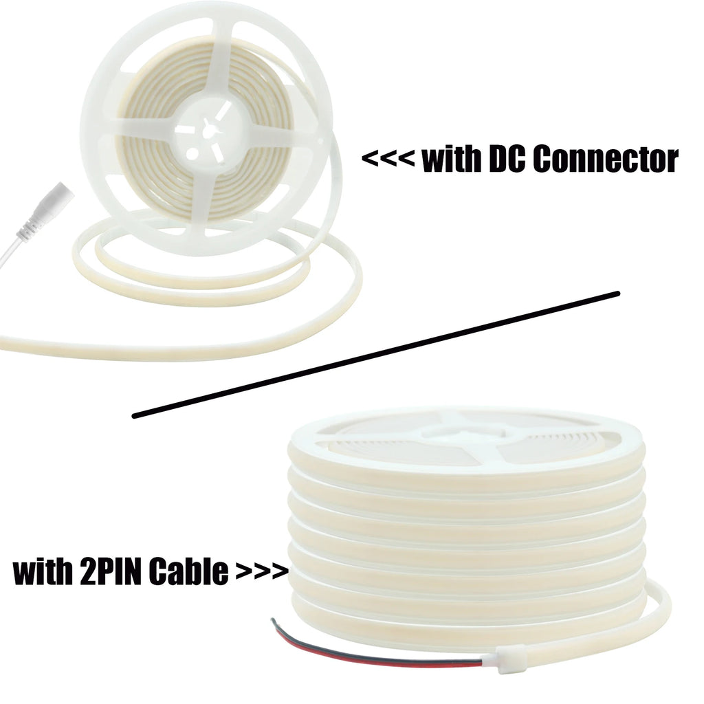 Waterproof Flexible COB Neon Light DC 12V 24V Milky White 3000K 4000K 6000K 0.5M-20M for Home Indoor Outdoor Decoration