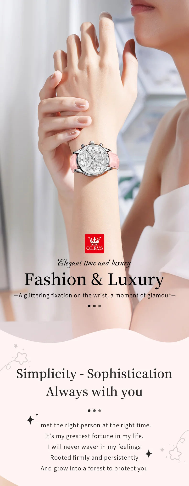 OLEVS 3669 Womens Watch Fashion Brand Waterproof Luminous Multifunctional Chronograph Quartz Watch Date Ladies Watches With Box