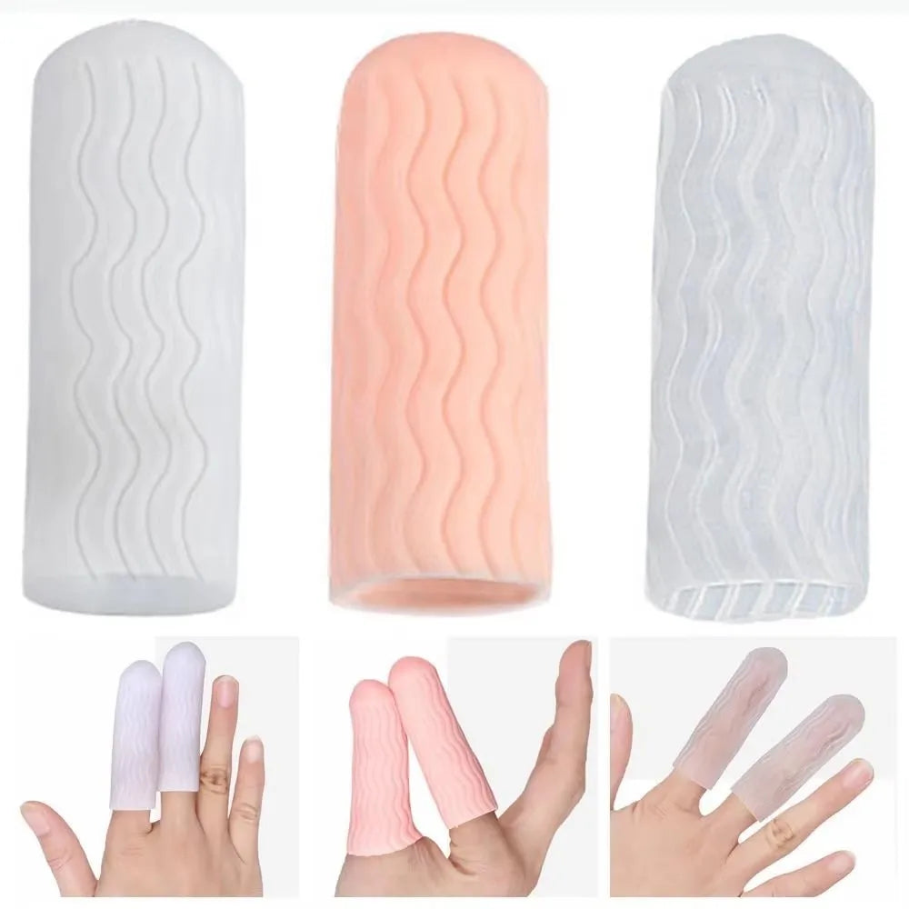 2Pcs Silicone Gel Tube Hand Bandage Finger Protector Anti-cut Heat Resistant Finger Sleeves Great Cooking Kitchen Tools