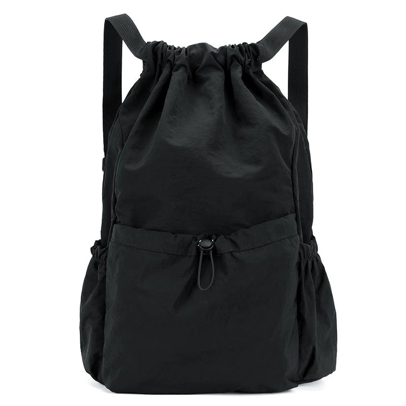 Fashionable Lightweight Drawstring Backpack: Large-Capacity Waterproof Sports Bag for School, Books, Outdoor Activities, Travel