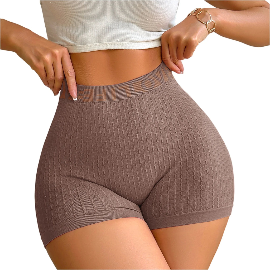 Women's High Waisted Sports Shorts With The Letters LOVE, Fashionable And Casual Women's Underwear, And Shorts