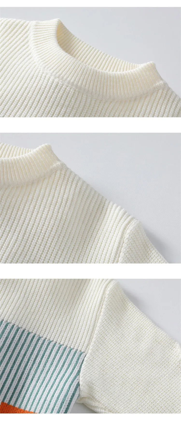 2025 Men's Sweater Fashion Pattern Autumn/Winter Knitted Sweater Fashion High Street Pullover Outdoor Loose Warm Thick